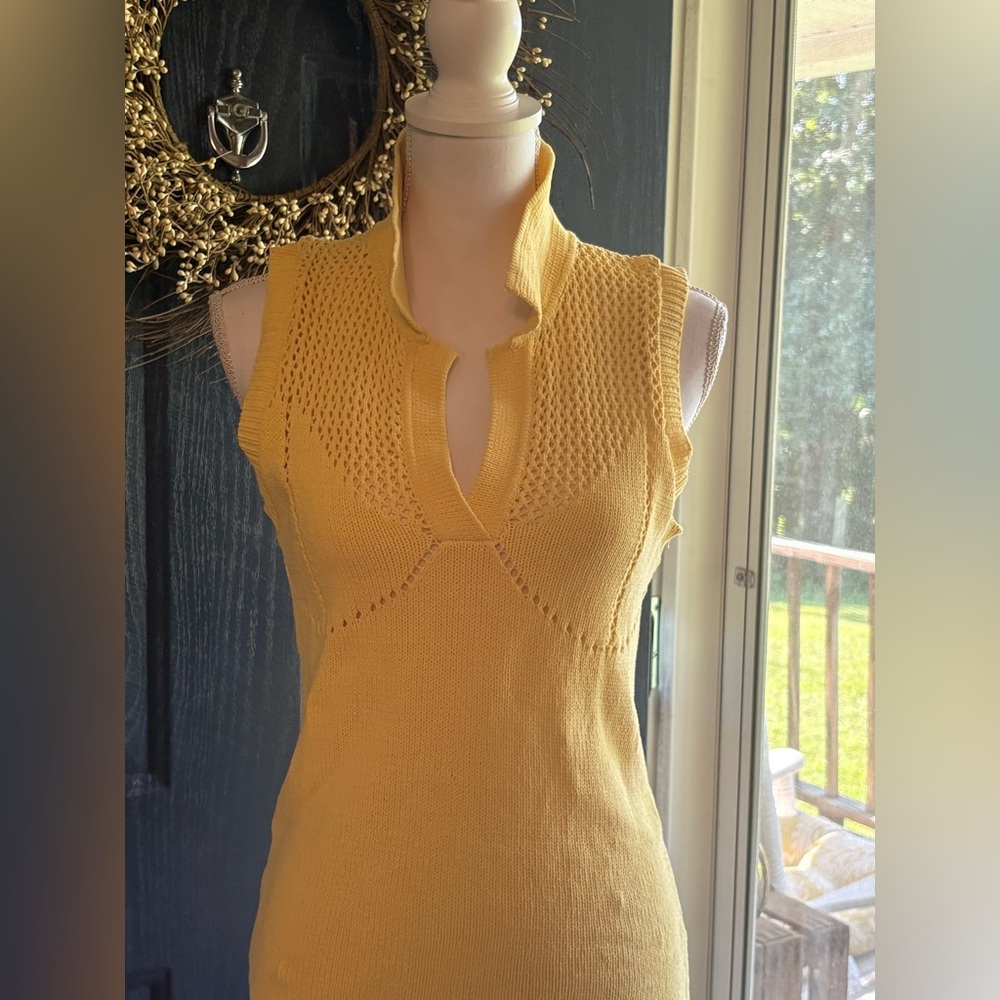 Zara Mustard Sleeveless Mini Dress - Picture 8 of 11